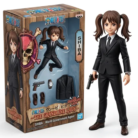 Transform the person in the photo into a One Piece-themed anime-style action figure, presented inside a collectible figure box designed in the visual style of the One Piece universe. The box is shown in an isometric view.
Inside the box, display the character reimagined in the One Piece anime art style, posed dynamically and accompanied by essential everyday items such as a pistol, a wristwatch, a suit, and leather shoes — all miniaturized and arranged like collectible accessories.
Next to the box, include a realistic, fully rendered version of the actual figure itself, outside of the packaging. This figure should be rendered with high detail and realism, showcasing the material textures and craftsmanship, as if it were a professionally photographed product.