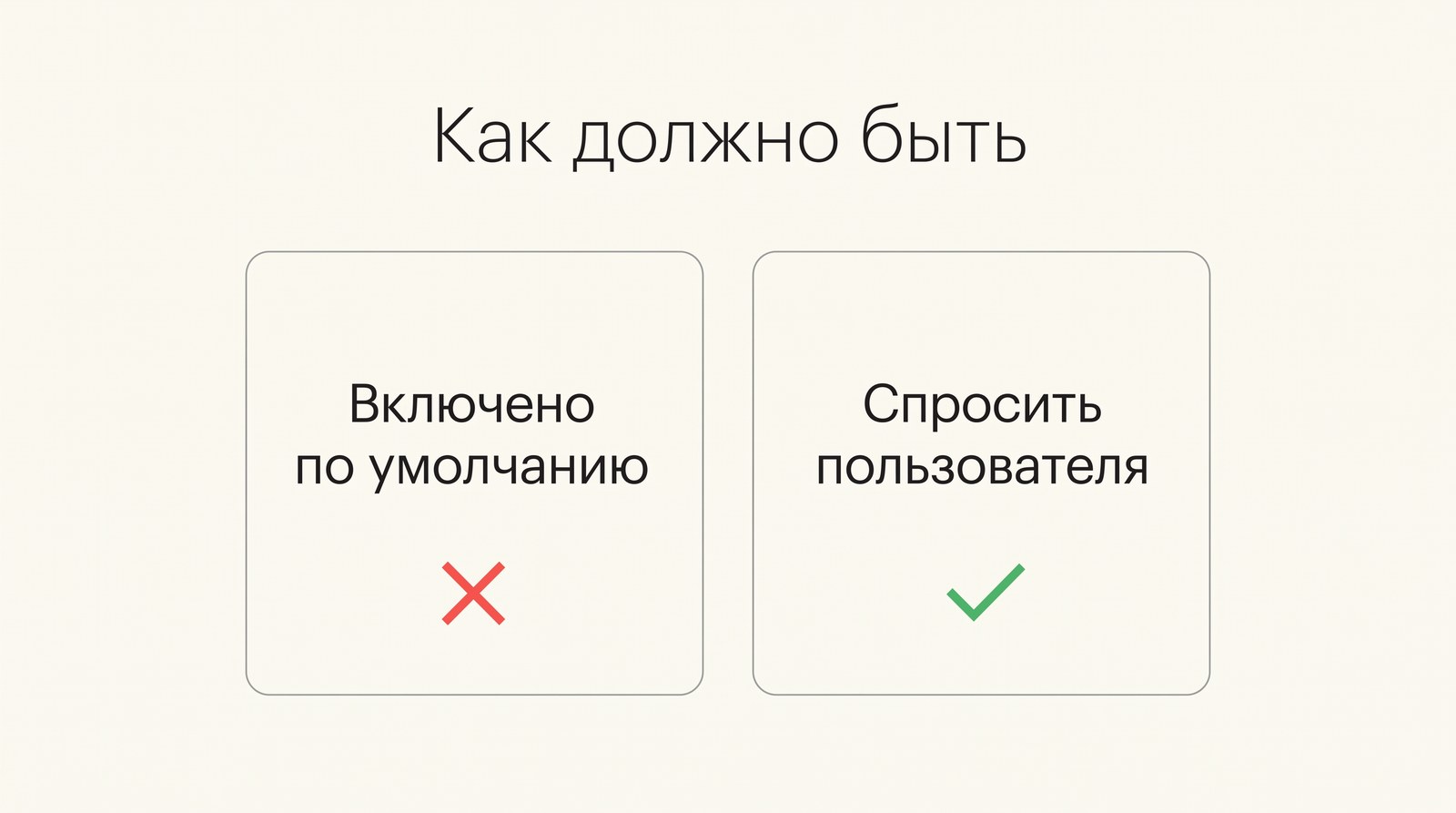 Включено по умолчанию или спросить пользователя