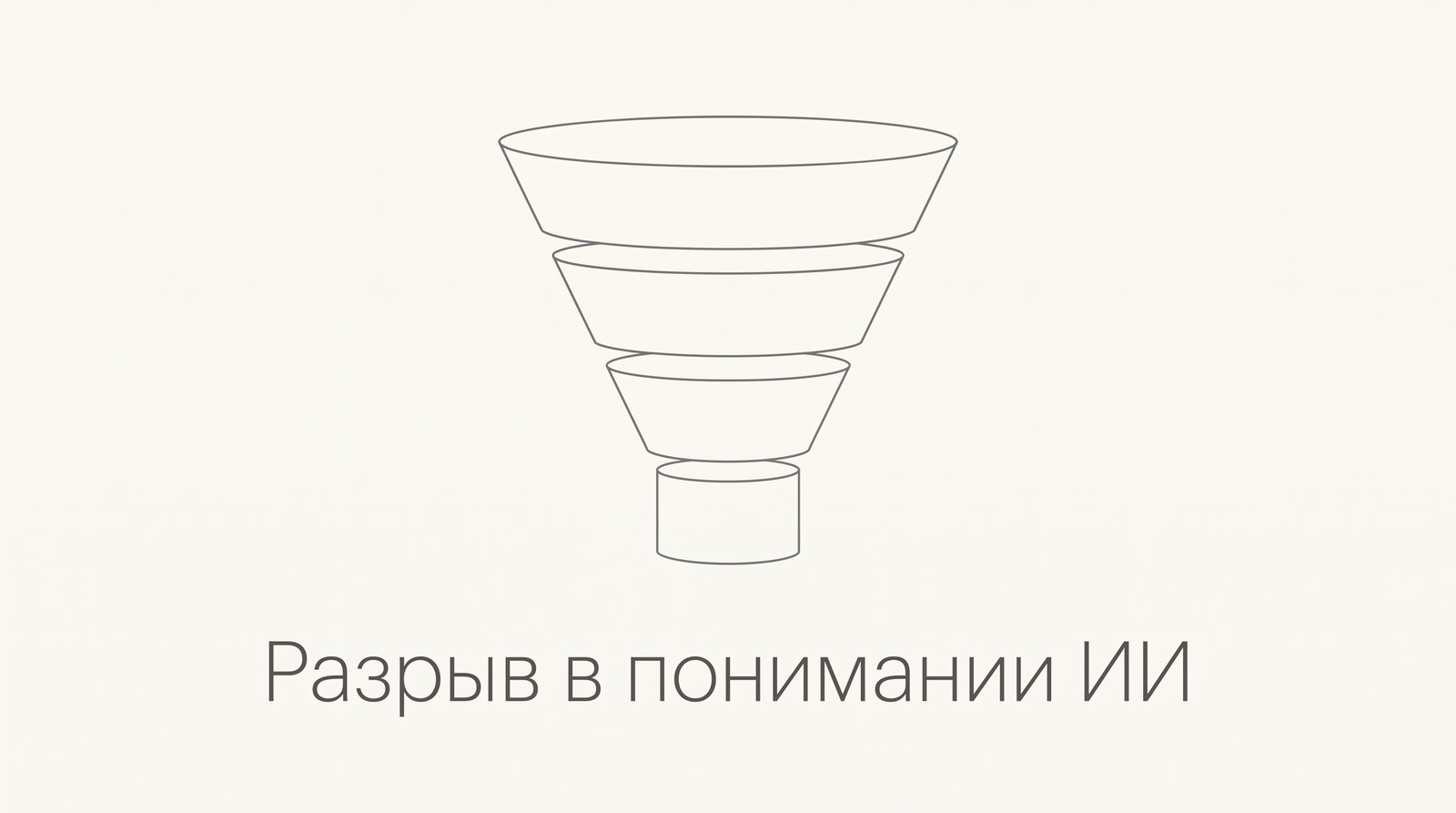 Воронка из четырёх слоёв: чем уже слой, тем мощнее ИИ, который видят люди