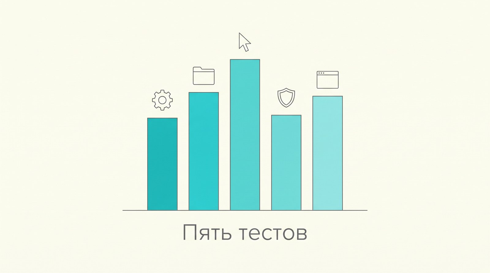 Пять столбиков разной высоты на светлом фоне